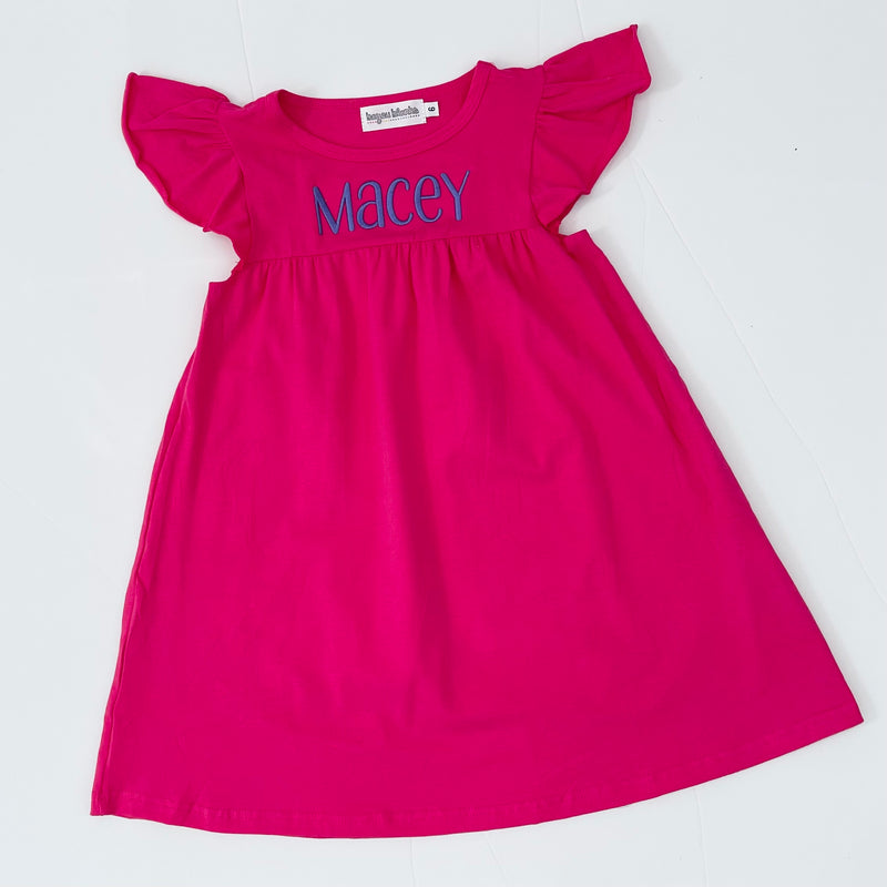 Flutter Sleeve Dress—Hot Pink – Bayou ...
